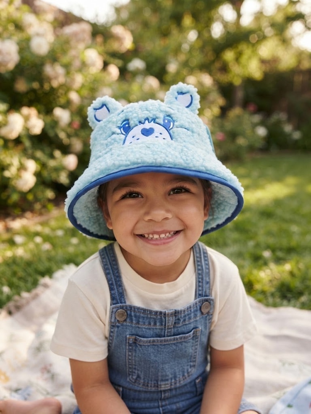 RARE - Care Bears faux fur bucket hat